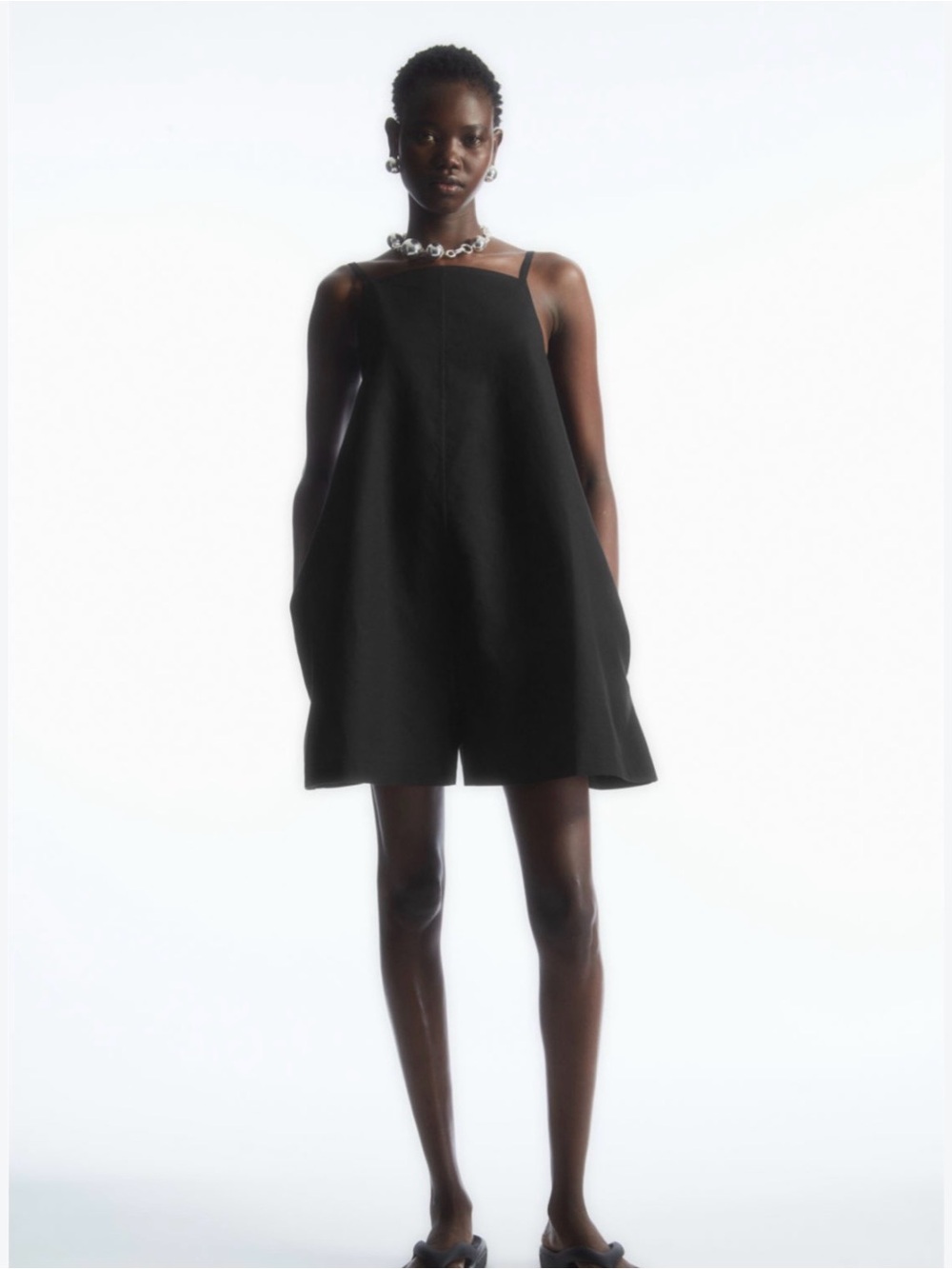 COS square neck linen romper